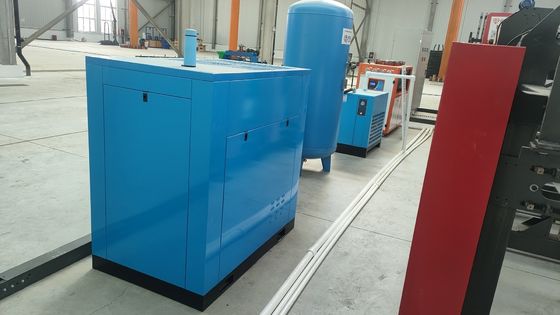 PLC Industrial Screw Compressor With Air Dryer Direct Belt Drive System